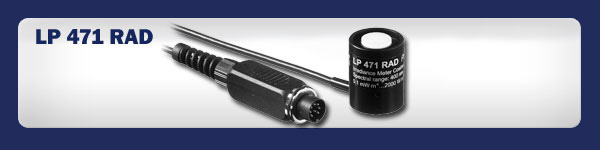 lp471rad � una sonda radiometrica per la misura dell'irradiamento nel campo spectrale 400nm...1050nm, diffusore per la correzione del coseno.